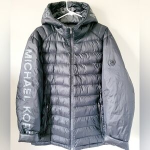Michael Kors Ultra Lightweight Women's Black Logo Puffer Jacket Large Oversized
